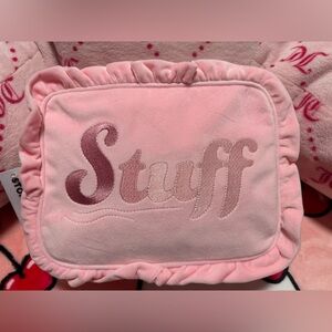 Stoney Clover Lane Velvet with Ruffled Edges Large Make up Pouch NWT